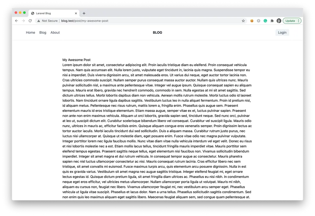 blog post page