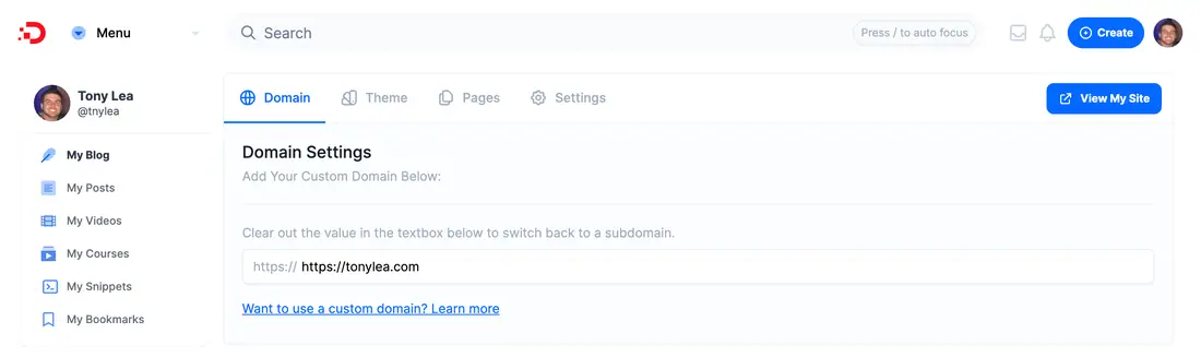 Developer Blog Domain